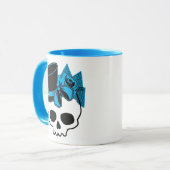 Kute schedel met Roos blauw hoed Mok (Voorkant links)