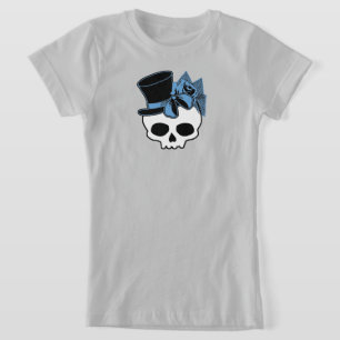 Kute schedel met Roos blauw hoed T-shirt
