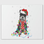 Kute Schnauzer-kerstlichten met Santa Hat Cadeaupapier (Vlak)