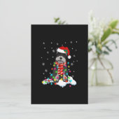 Kute Schnauzer kerstlichten met Santa Hat Dog Kaart (Staand voorkant)