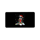 Kute Schnauzer-kerstlichten met Santa Hat Etiket (Voorkant)