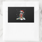 Kute Schnauzer-kerstlichten met Santa Hat Rechthoekige Sticker (Tas)