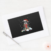 Kute Schnauzer-kerstlichten met Santa Hat Rechthoekige Sticker (Envelop)