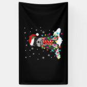 Kute Schnauzer-kerstlichten met Santa Hat Spandoek (Verticaal)
