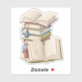 Kute School Book Fun Reading Vinyl Stickers (Vel)