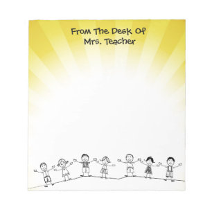 Kute School Kinder Teacher Notepad Notitieblok