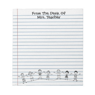 Kute School Kinder Teacher Notepad Notitieblok