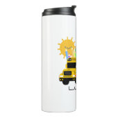 Kute schoolbus terug naar school Persoonlijke naam Thermosbeker (Gedraaid links)