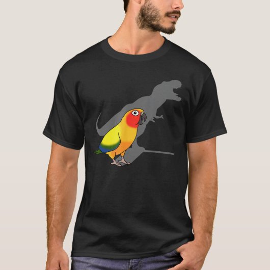 Kute Screaming Parrot, Birb Memes, Funny T-Rex Sun T-shirt (Voorkant)