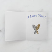 Kute Seahorse pair Valentijns Feestdagen Kaart (Binnen)