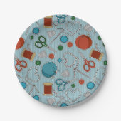 Kute Seing Thleing Pattern Blue Papieren Bordje (Voorkant)