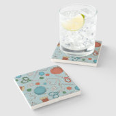 Kute Seing Thleing Pattern Blue Stenen Onderzetter (Zijkant)