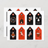 Kute set met 8 rode en zwarte kerst uitgesneden (Voorkant / Achterkant)