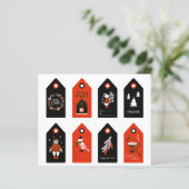 Kute set met 8 rode en zwarte kerst uitgesneden (Staand voorkant)