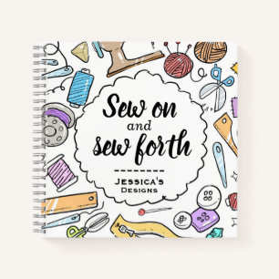 Kute Sewing Quote en Doodles Personal Mode Notitieboek
