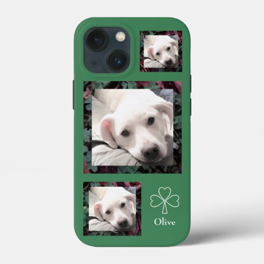 Kute shamrocks en  doekjes Puppy Green Hoesje (Achterkant)