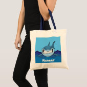 Kute shark add name Canvas tas (Voorkant (product))