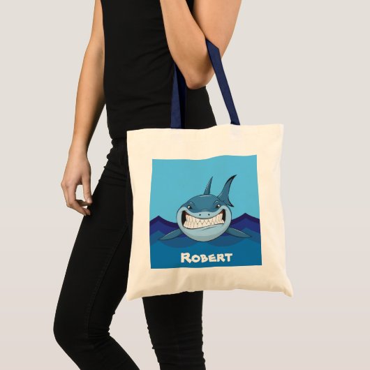 Kute shark add name Canvas tas (Voorkant (product))