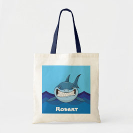 Kute shark add name Canvas tas