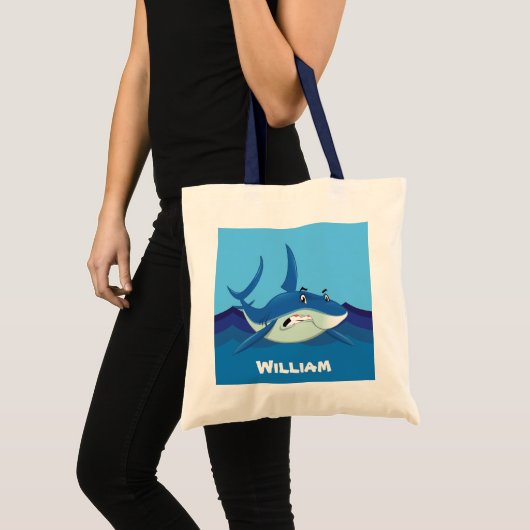 Kute shark add name Canvas tas (Voorkant (product))