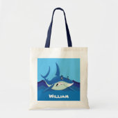 Kute shark add name Canvas tas (Voorkant)