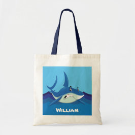 Kute shark add name Canvas tas