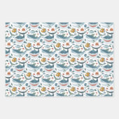 Kute Shark and Fish Pattern Inpakpapier Vel (Voorkant)