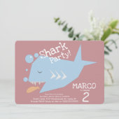 Kute Shark Geometrical Fish Elke leeftijd Blush Kaart (Staand voorkant)