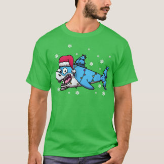 Kute Shark Xmas licht kerstmis kerstmis T-shirt