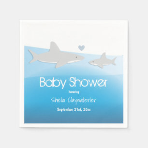 Kute Sharks en Ocean   Baby shower Papier Napkins Servet
