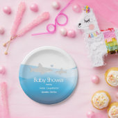 Kute Sharks en Ocean | Bord Baby shower papier (Feest)