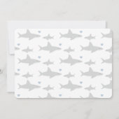 Kute Sharks en Ocean | Uitnodiging tot Baby shower (Achterkant)