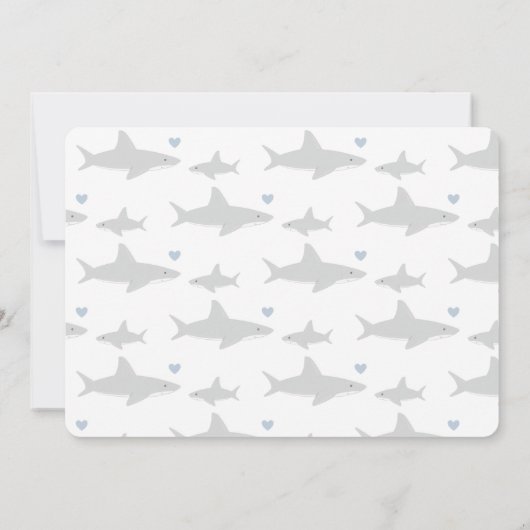 Kute Sharks en Ocean | Uitnodiging tot Baby shower (Achterkant)