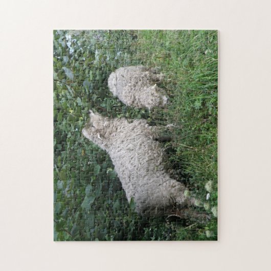 Kute Sheep Eating Leaves Puzzle Legpuzzel (Verticaal)