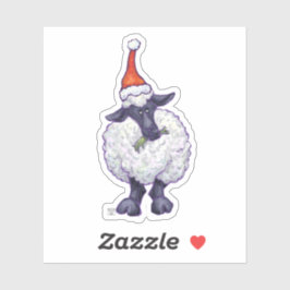 Kute Sheep in een Santa Hat Sticker