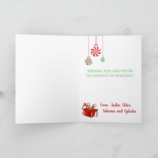 Kute Sheep Kerstmis Vleece Navidad Kaart (Binnen)