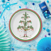 Kute Sheep Tree Fleece Navidad Papieren Bordje (Feest)