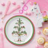 Kute Sheep Tree Fleece Navidad Papieren Bordje (Feest)