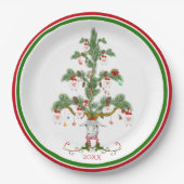 Kute Sheep Tree Fleece Navidad Papieren Bordje (Voorkant)