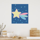 Kute Shooting Star Comet Poster (Keuken)