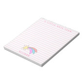 Kute Shooting Star - Roze gestripte meisjes Notitieblok (Linkerzijde)
