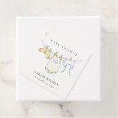 Kute Simple Baby Clothesline Yellow Baby shower Bedankjes Labels (In situ)