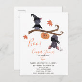 Kute Simple Halloween Bats Child's 2e verjaardag Uitnodiging Briefkaart (Voorkant / Achterkant)