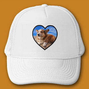 Kute Simple Heart Shape Cutout Photo Template Love Trucker Pet