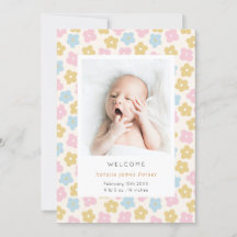 Kute Simple Rainbow Floral Waterverf Birth
