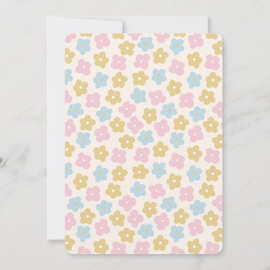 Kute Simple Rainbow Floral Waterverf Birth Aankondiging (Achterkant)