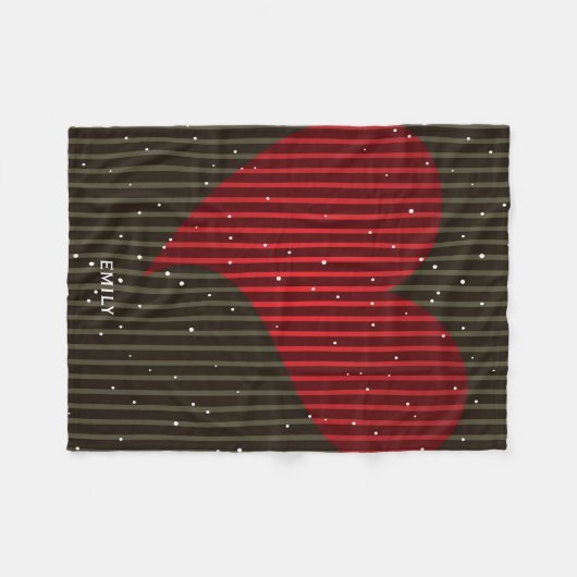 Kute Simple Sparking Valentijns Heart Fleece Deken (Voorkant (Horizontaal))