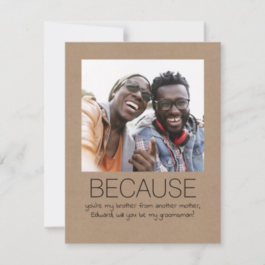 Kute Simple Will you be My Groomsman Photo (Voorkant)