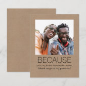 Kute Simple Will you be My Groomsman Photo (Voorkant / Achterkant)