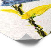 Kute Singing Blue Bird Tree Poster (Hoek)